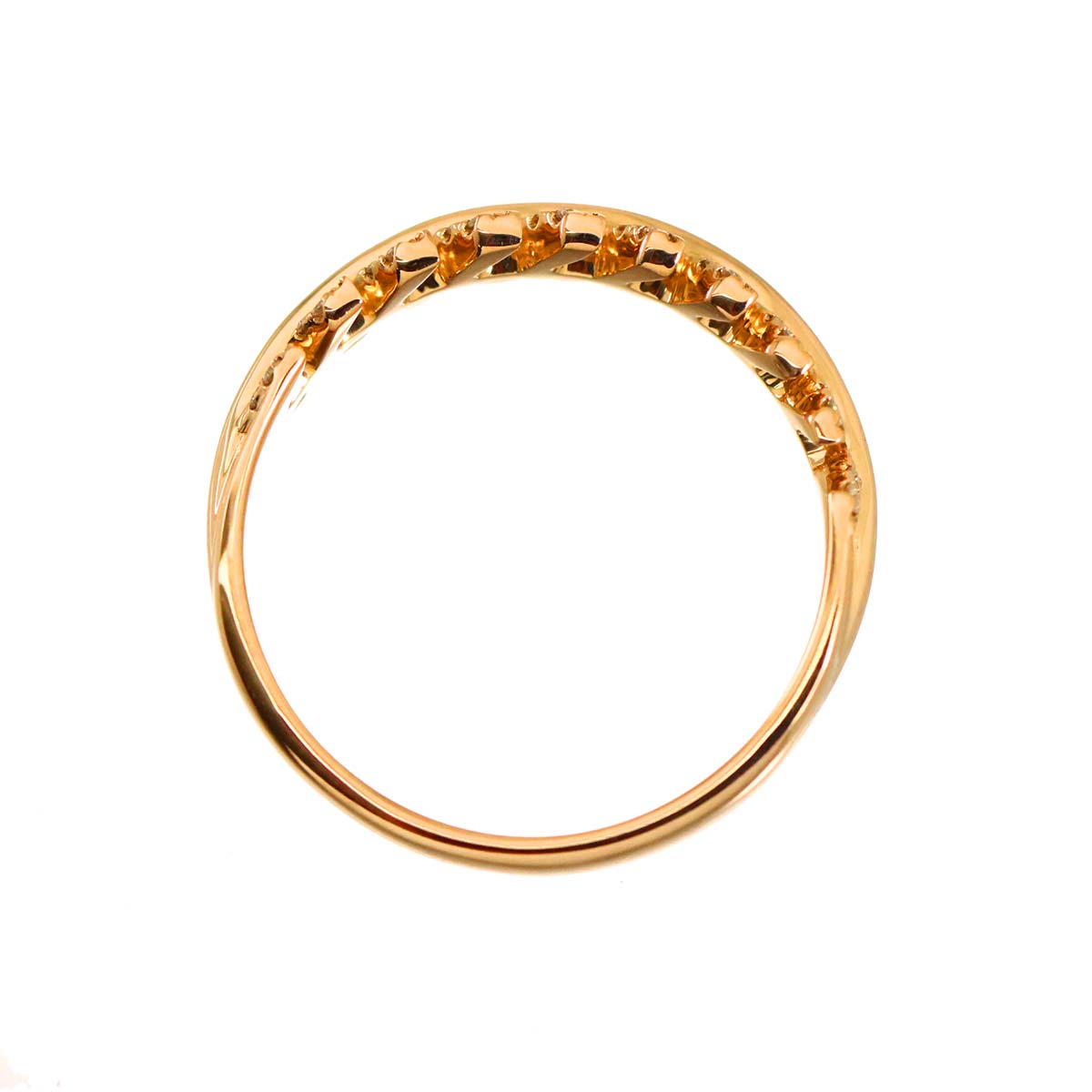 Diamond 0.10ct Ring 18K PG Pink Gold 750 Size6(US)