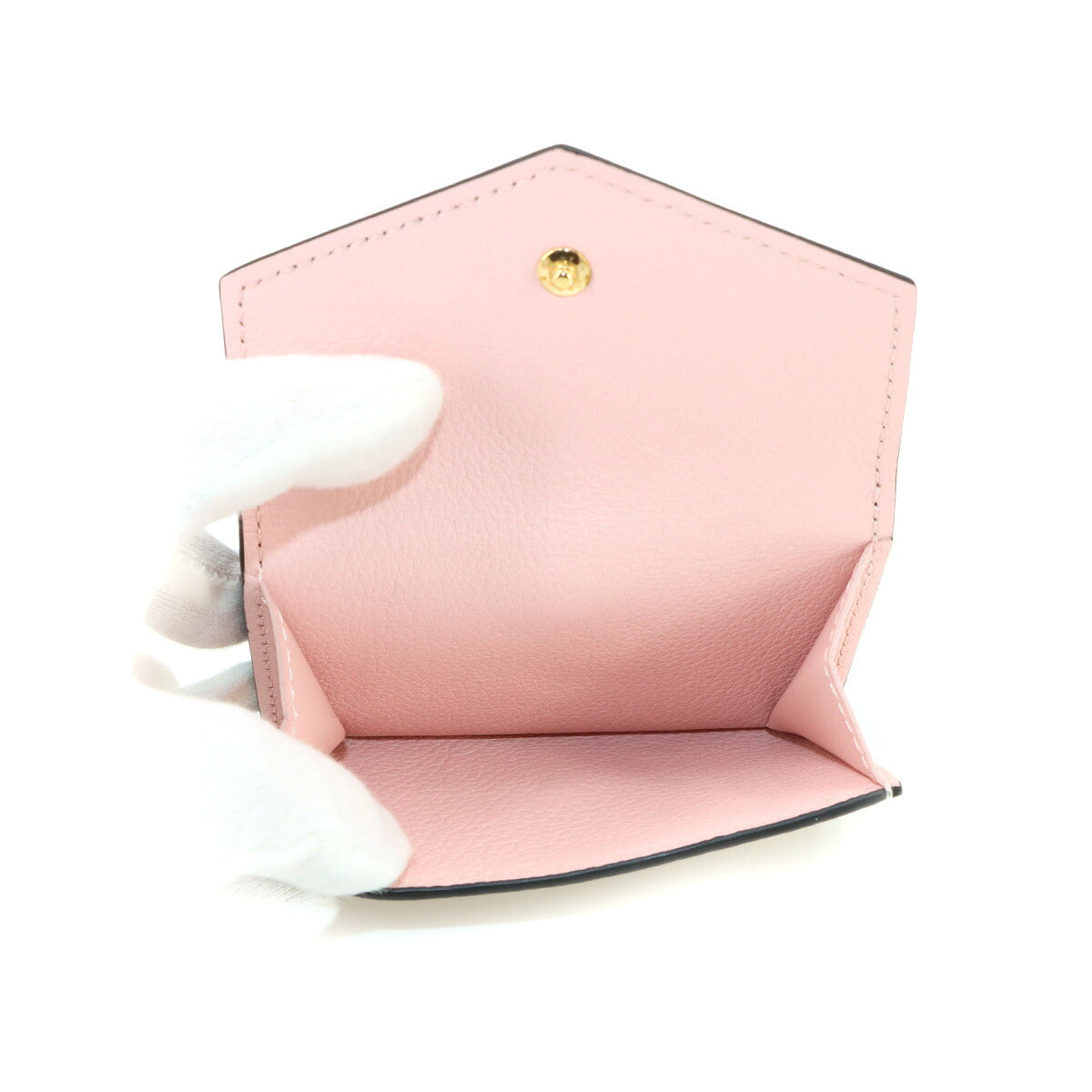Lock Mini Wallet Leather Beige Noir M80984