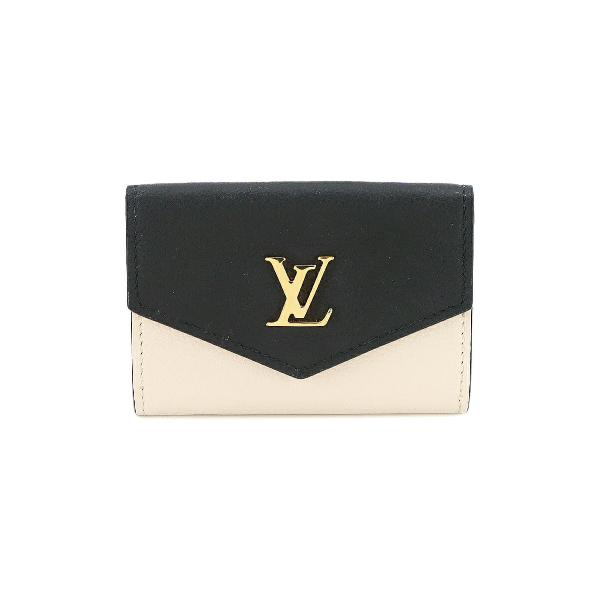 Lock Mini Wallet Leather Beige Noir M80984