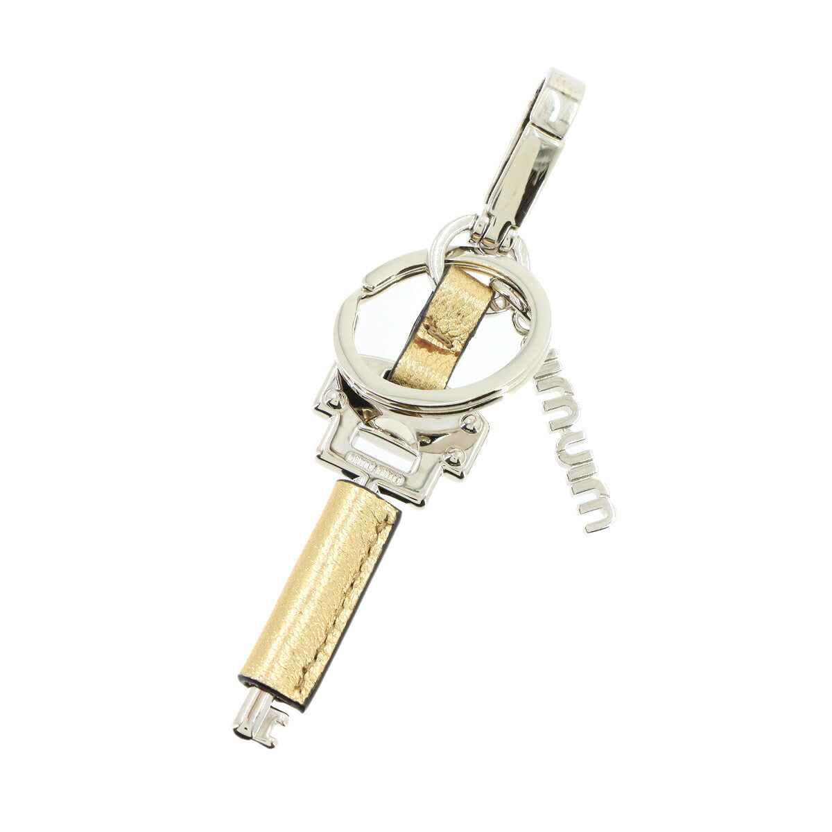 Key Motif Bag Charm Key Charm Leather Gold Silver Purse