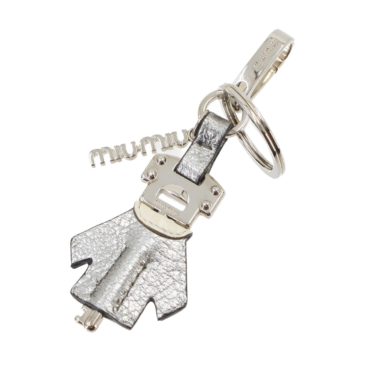 Jacket Motif Bag Charm Key Charm Leather Silver Purse