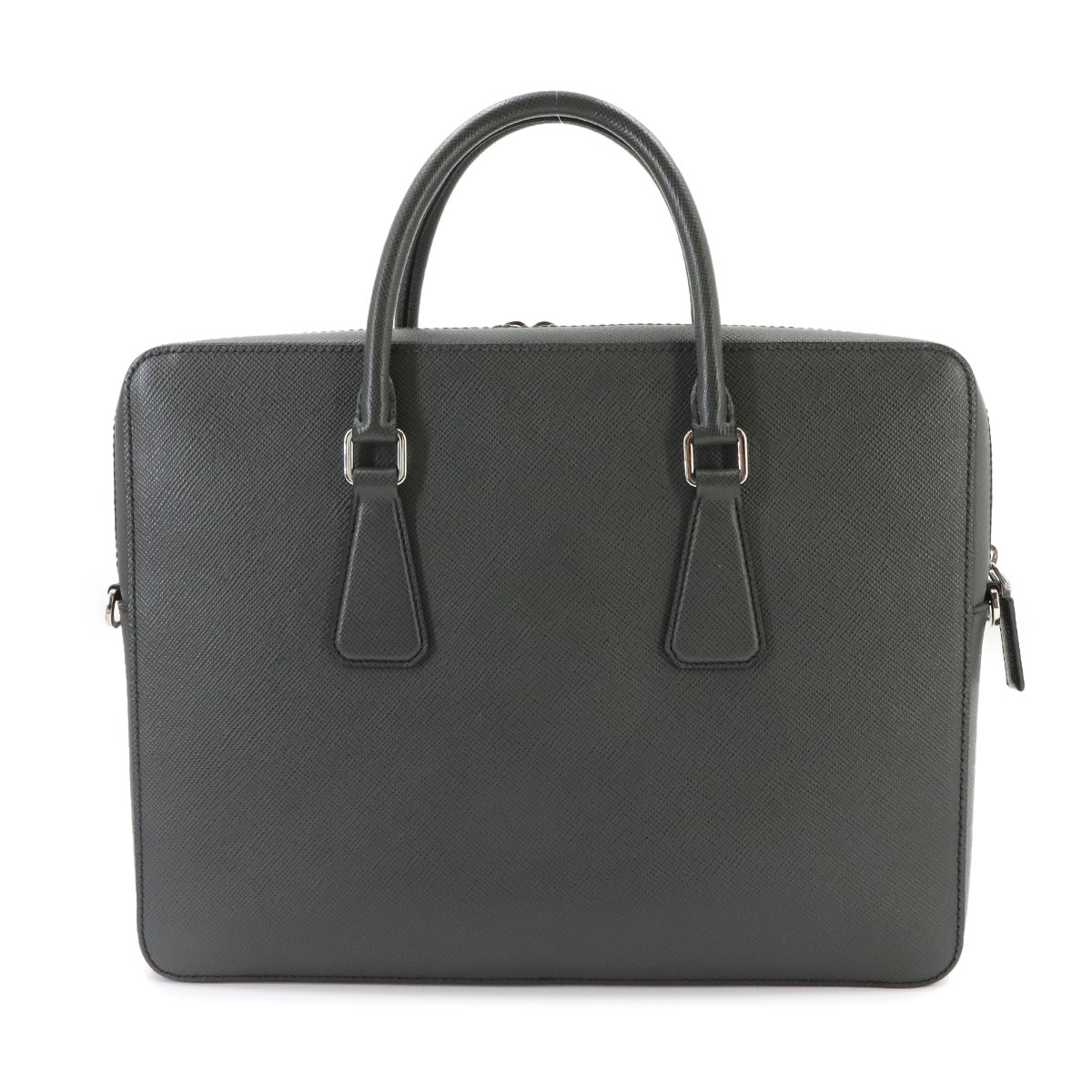 Briefcase Shoulder Bag Saffiano Leather Gray 2VE366