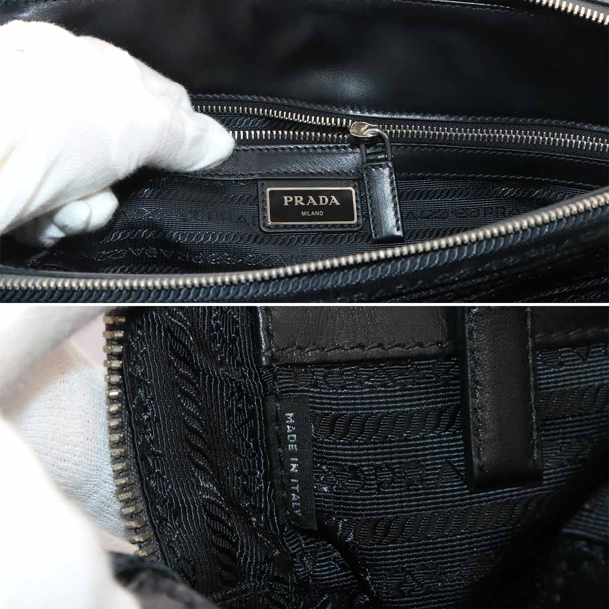 Briefcase Shoulder Bag Saffiano Leather Gray 2VE366