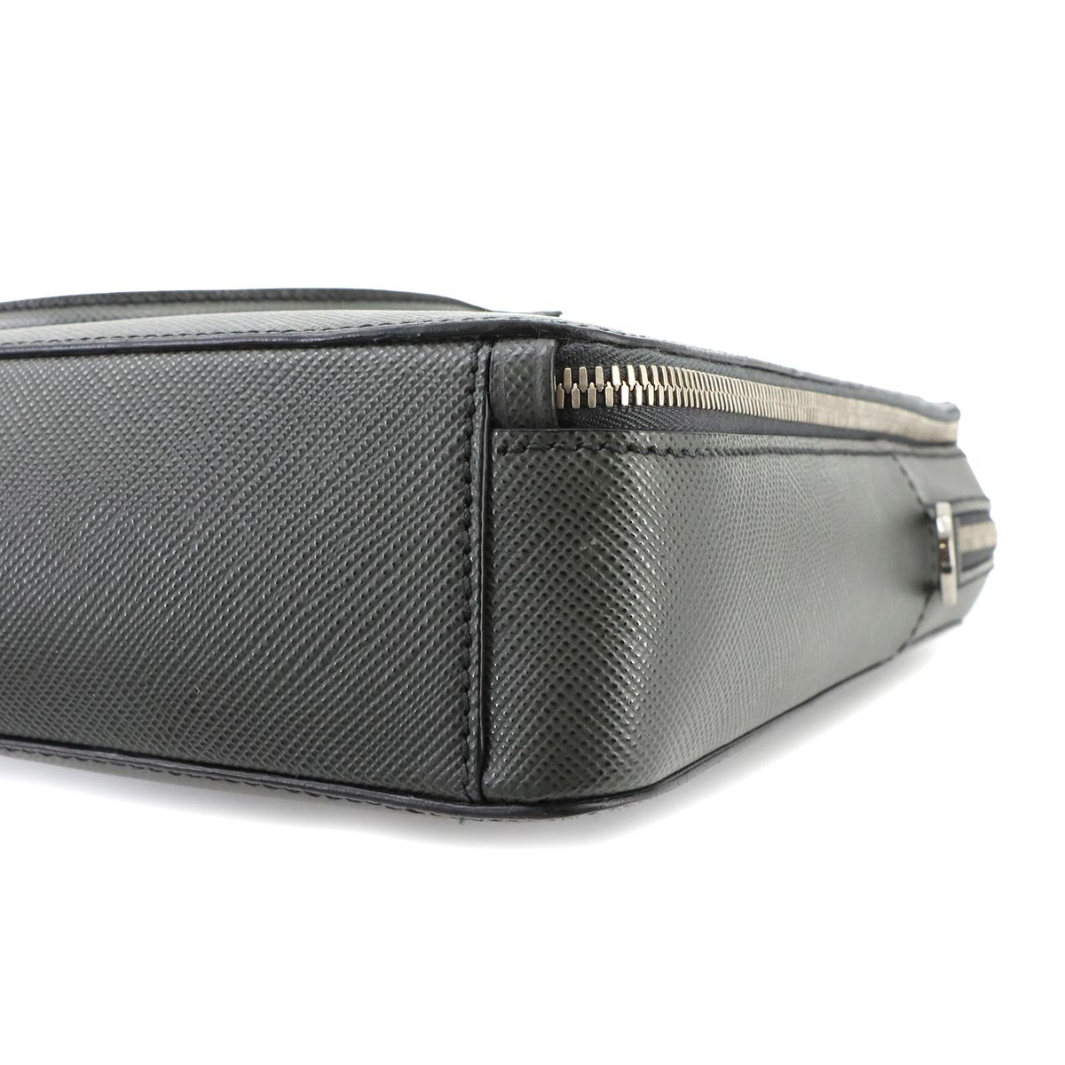 Briefcase Shoulder Bag Saffiano Leather Gray 2VE366