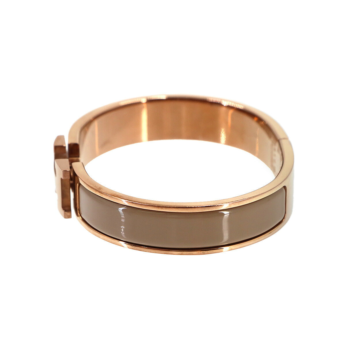 Clic H PM Bangle Bracelet Marron Glace Rose Gold Accessory