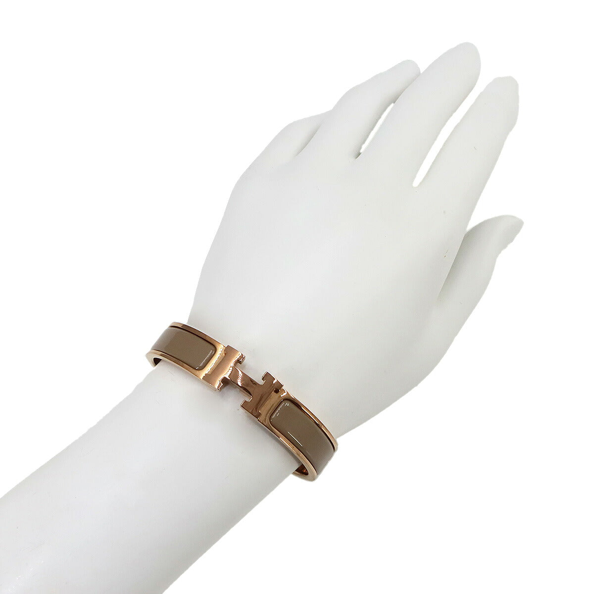 Clic H PM Bangle Bracelet Marron Glace Rose Gold Accessory