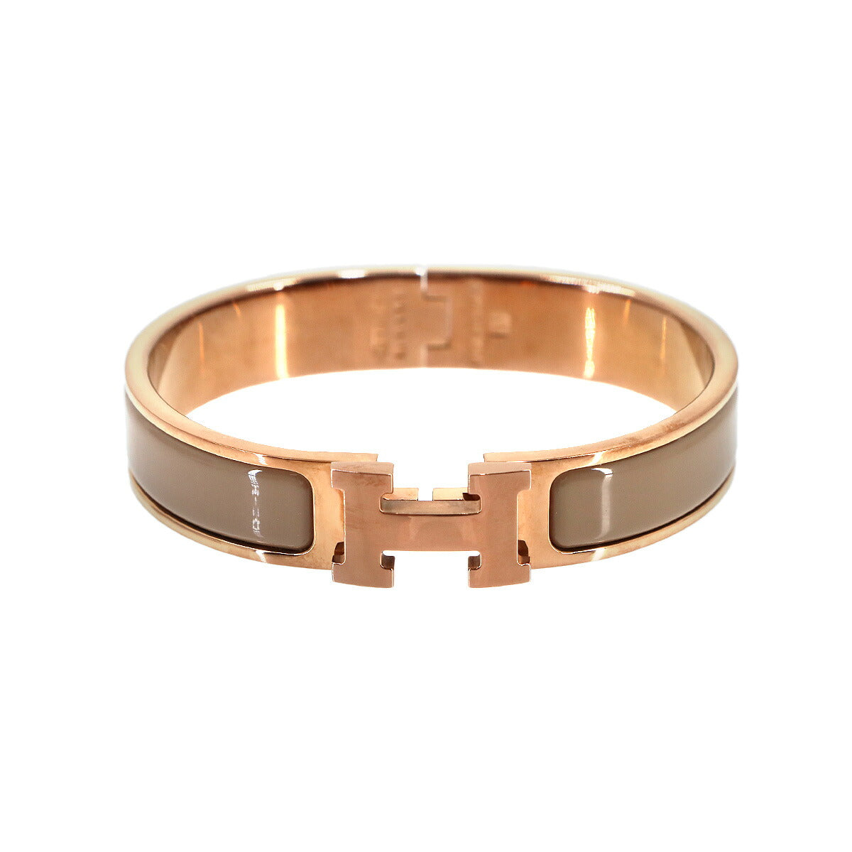 Clic H PM Bangle Bracelet Marron Glace Rose Gold Accessory