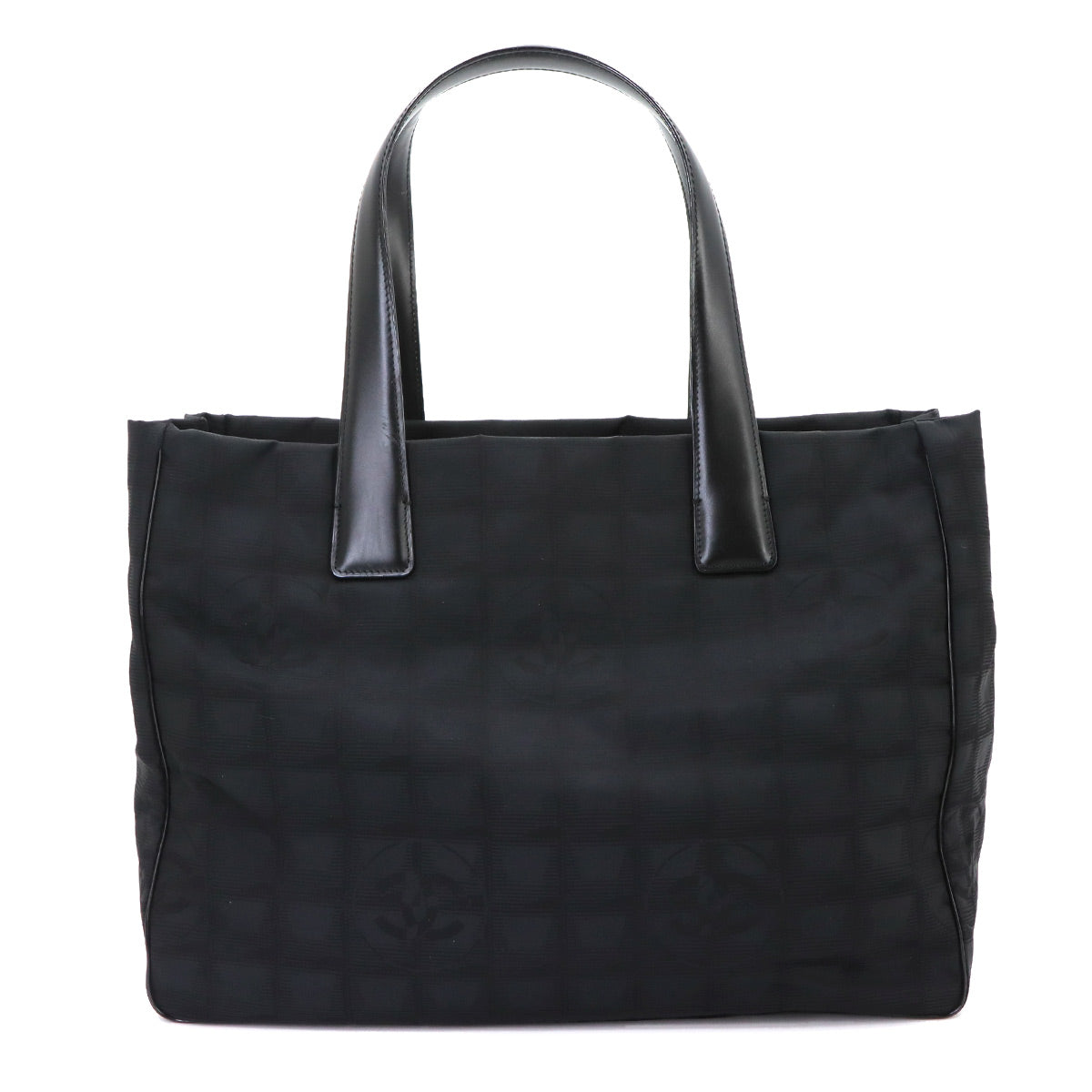 New Travel Line Tote MM Bag Nylon Jacquard Leather Black A15991