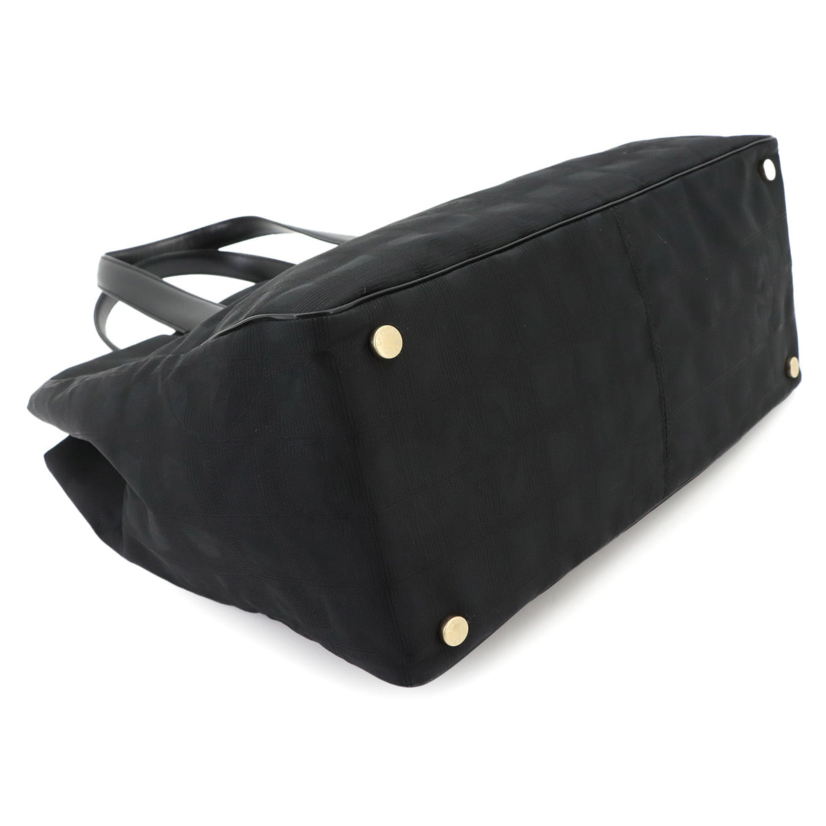 New Travel Line Tote MM Bag Nylon Jacquard Leather Black A15991