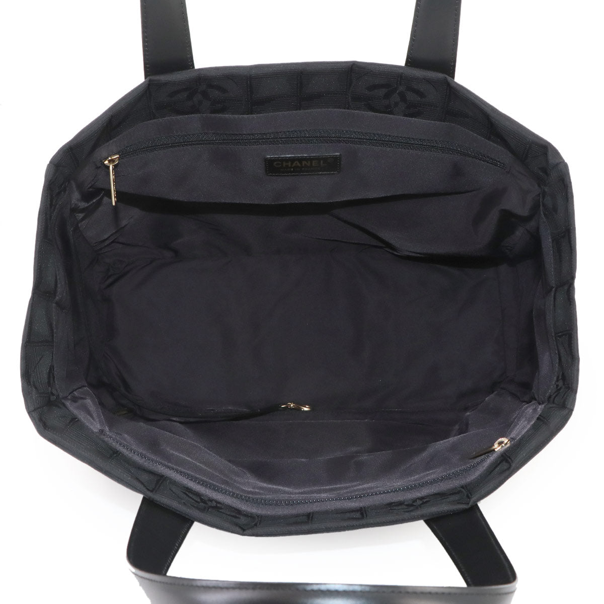 New Travel Line Tote MM Bag Nylon Jacquard Leather Black A15991