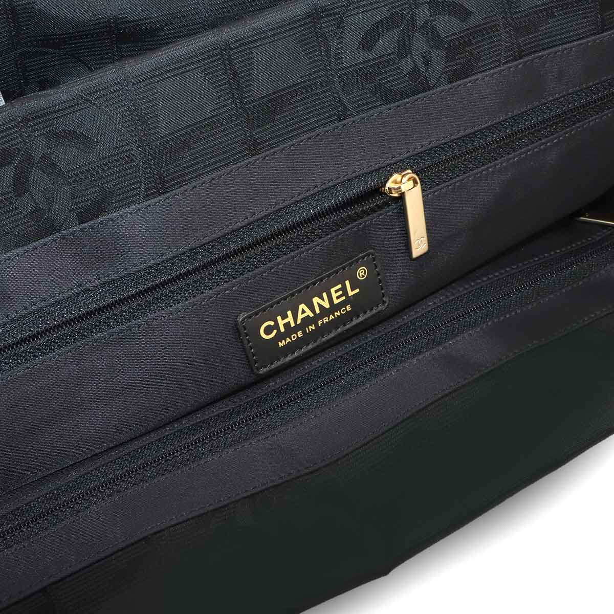 New Travel Line Tote MM Bag Nylon Jacquard Leather Black A15991