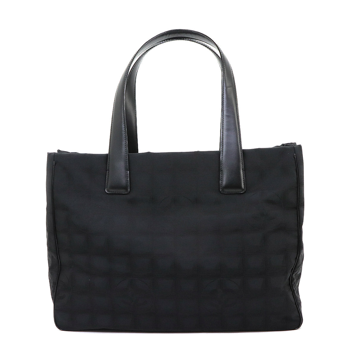 New Travel Line Tote MM Bag Nylon Jacquard Leather Black A15991