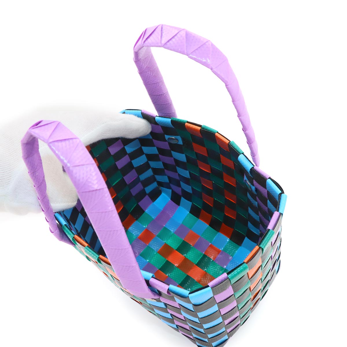 Basket Mini Hand Bag Polypropylene Multi color Purse