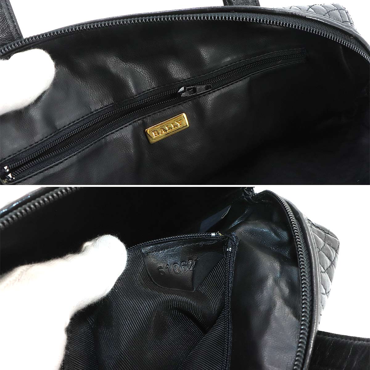 Quilting Hand Bag Leather Black Fringe Purse