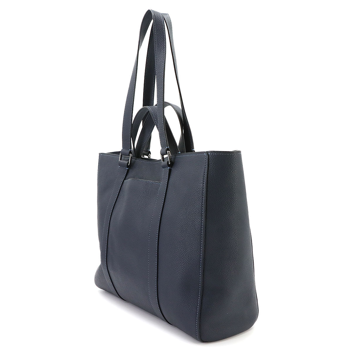 Hudsun Tote Bag Leather Navy C8157 Purse