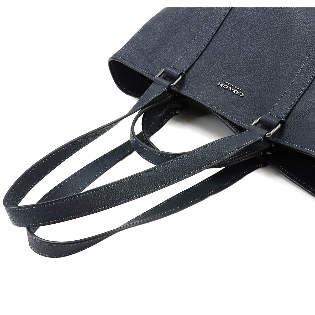 Hudsun Tote Bag Leather Navy C8157 Purse