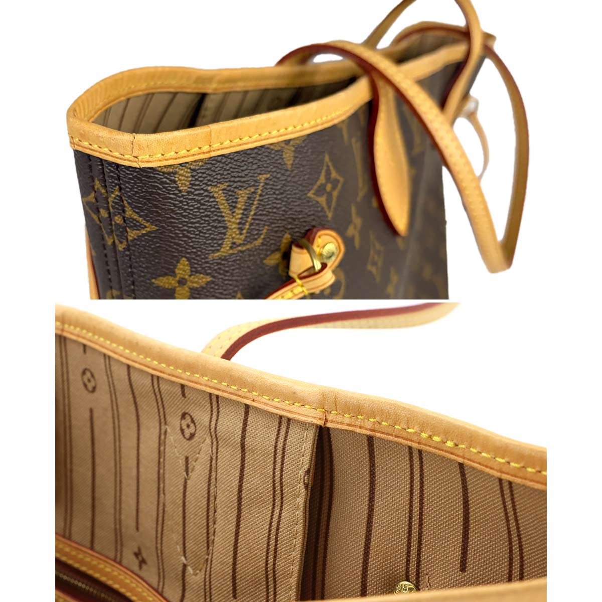 Monogram Neverfull MM Tote Bag Brown Beige M40156 Purse