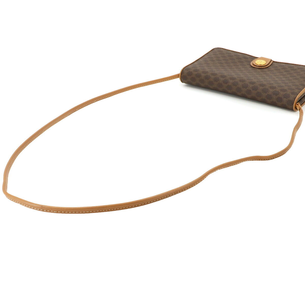 Macadam Shoulder Bag Leather PVC Brown Vintage Purse
