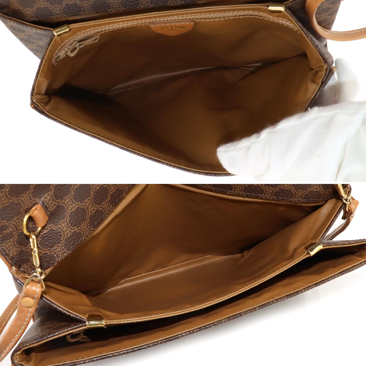 Macadam Shoulder Bag Leather PVC Brown Vintage Purse