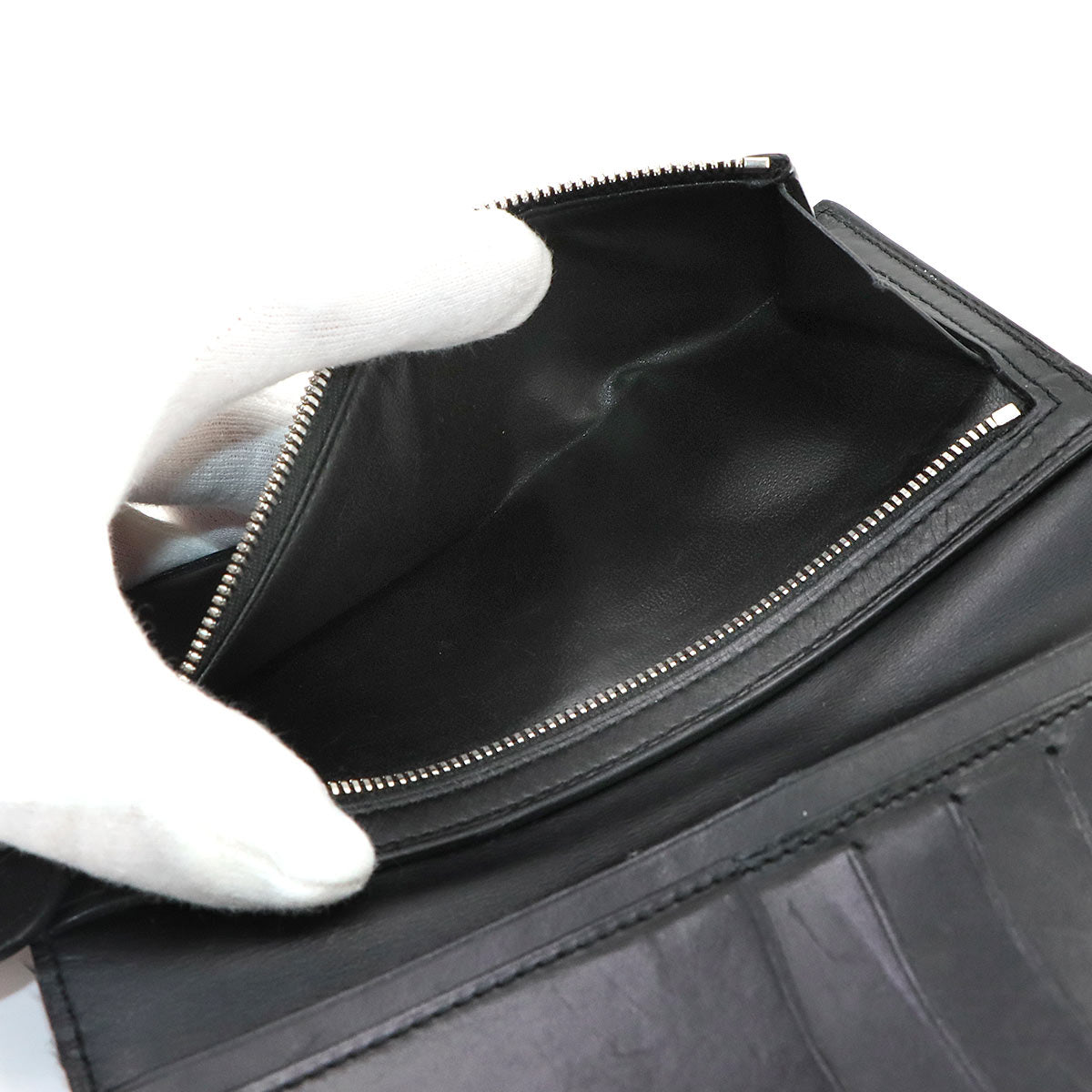 Calligraphy Santal Scritto Long Wallet Venetian Leather Gray