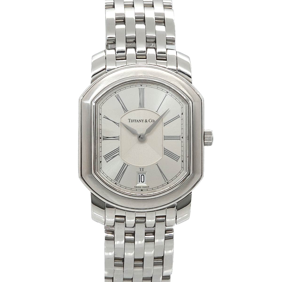 Mark Coupe Date Quartz Silver Dial Mens Wrist Watch