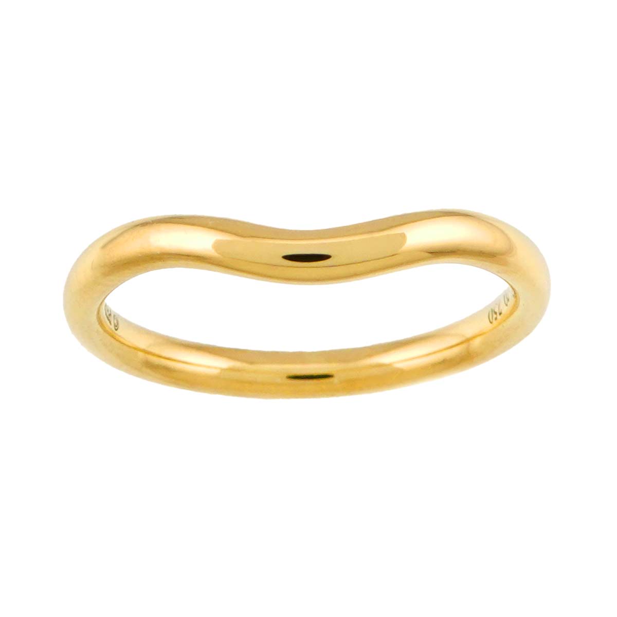 Curved Band Ring 18K Yellow Gold 750 size5.25(US)