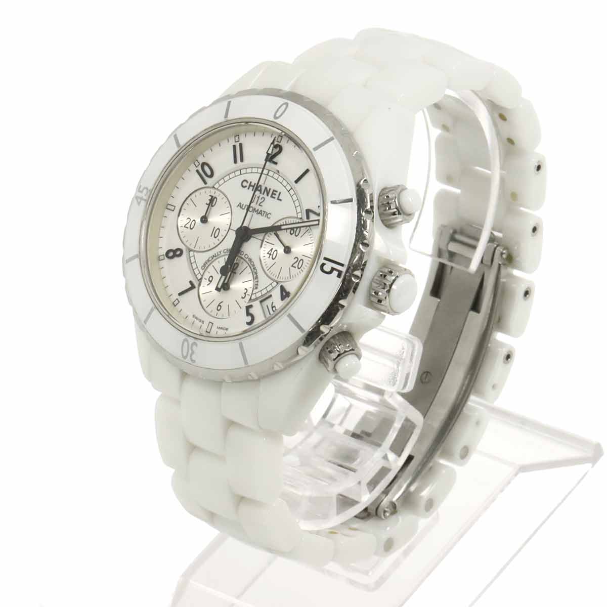 J12 41mm H1007 Chronograph Automatic White Dial Mens Watch