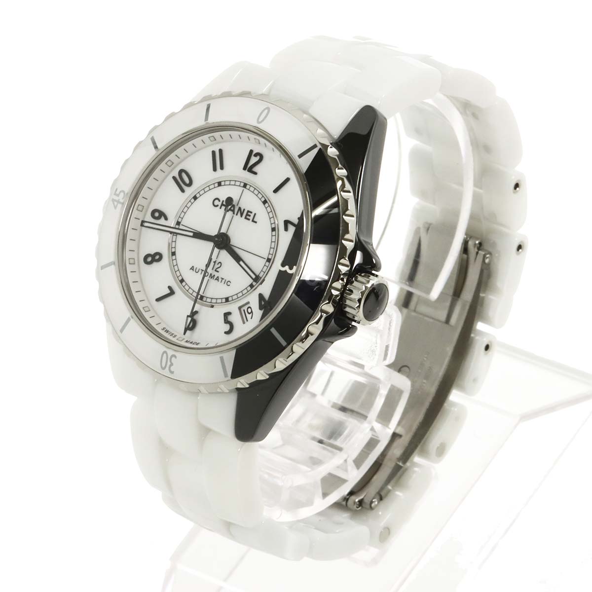 J12 Paradox H6515 Automatic Date White Black Dial Mens Watch