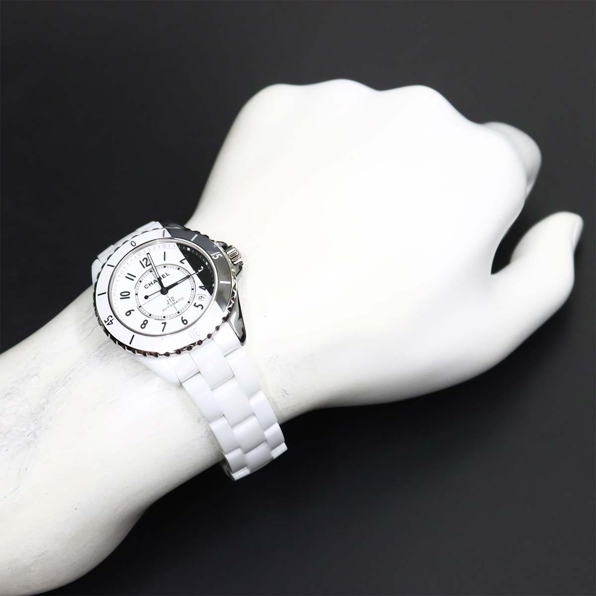 J12 Paradox H6515 Automatic Date White Black Dial Mens Watch