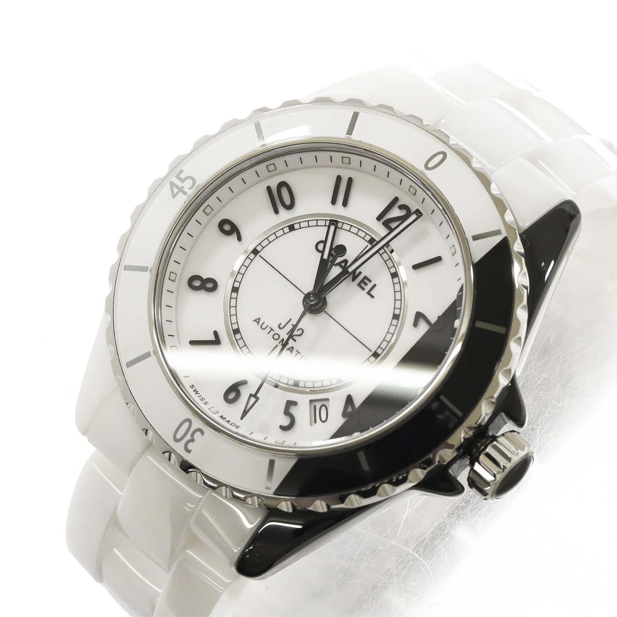 J12 Paradox H6515 Automatic Date White Black Dial Mens Watch