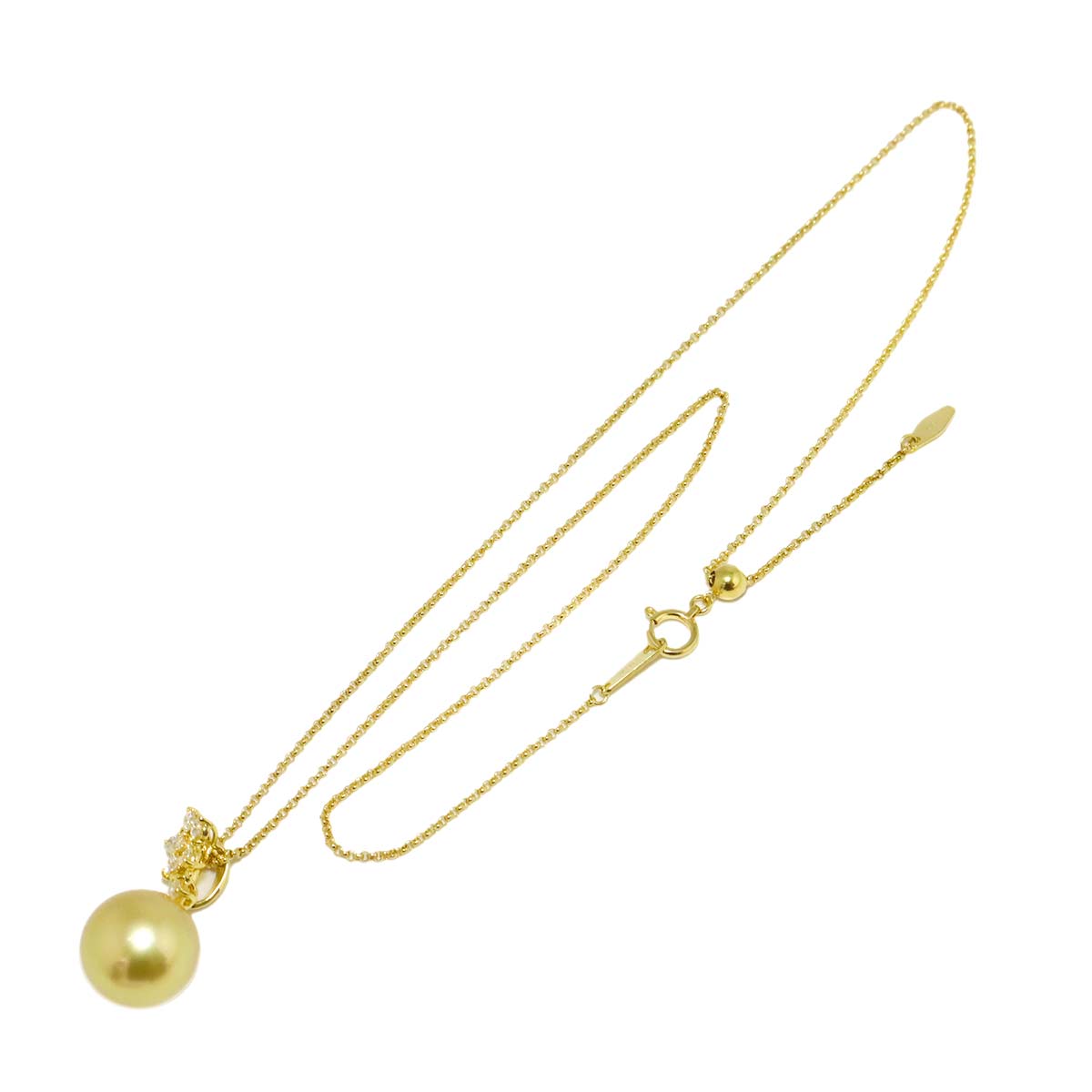 South Sea pearl 12.5mm Diamond 0.31ct Necklace 18K YG 750