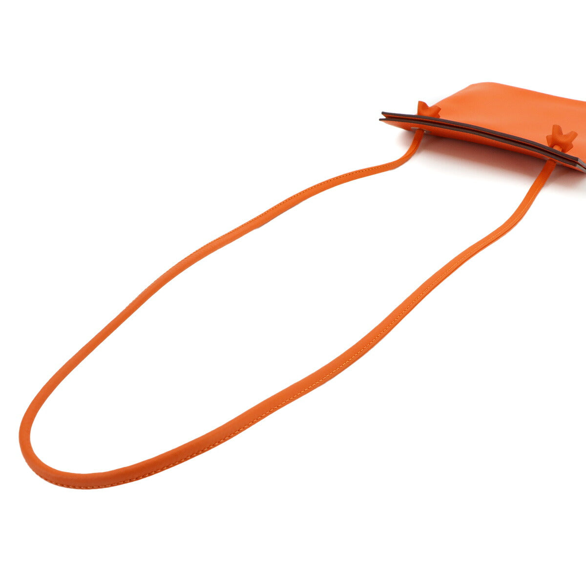 Aline Mini Shoulder Bag Veau Swift Feu Purse Orange