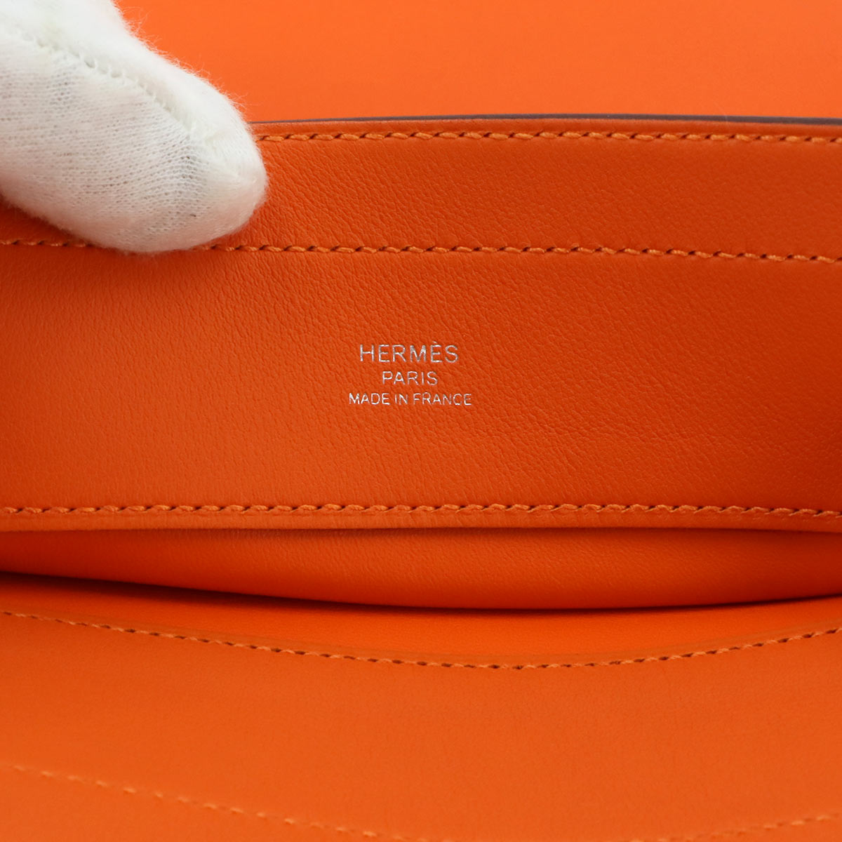 Aline Mini Shoulder Bag Veau Swift Feu Purse Orange