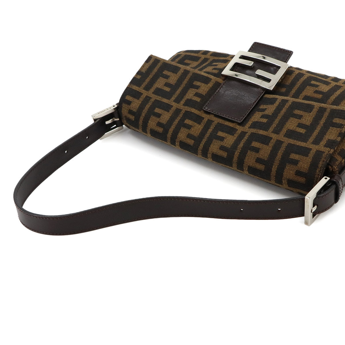 Zucca Mamma Baguette Shoulder Bag Canvas Leather Brown 26424