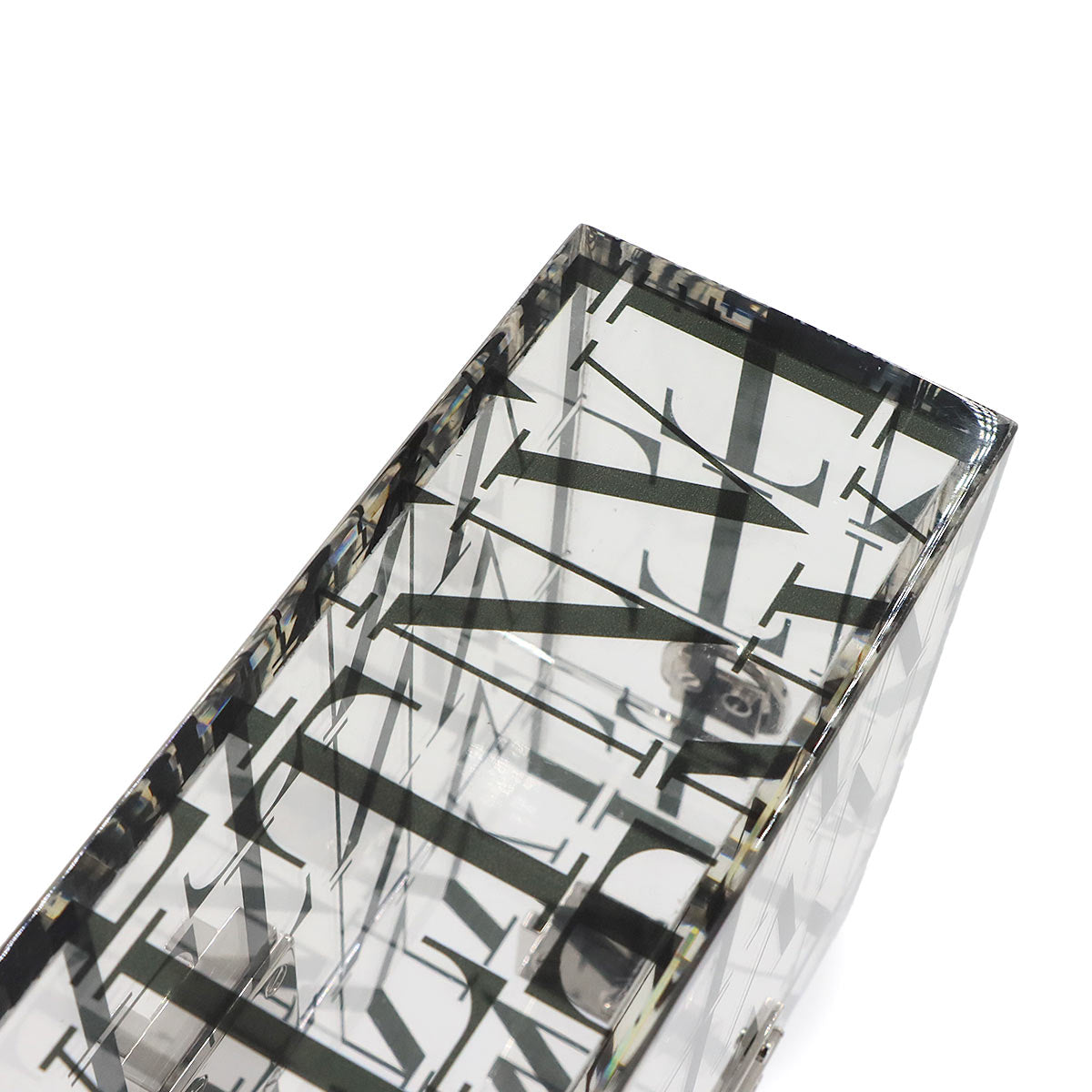 Logo Box Hand Shoulder Bag Acrylic Claear Black