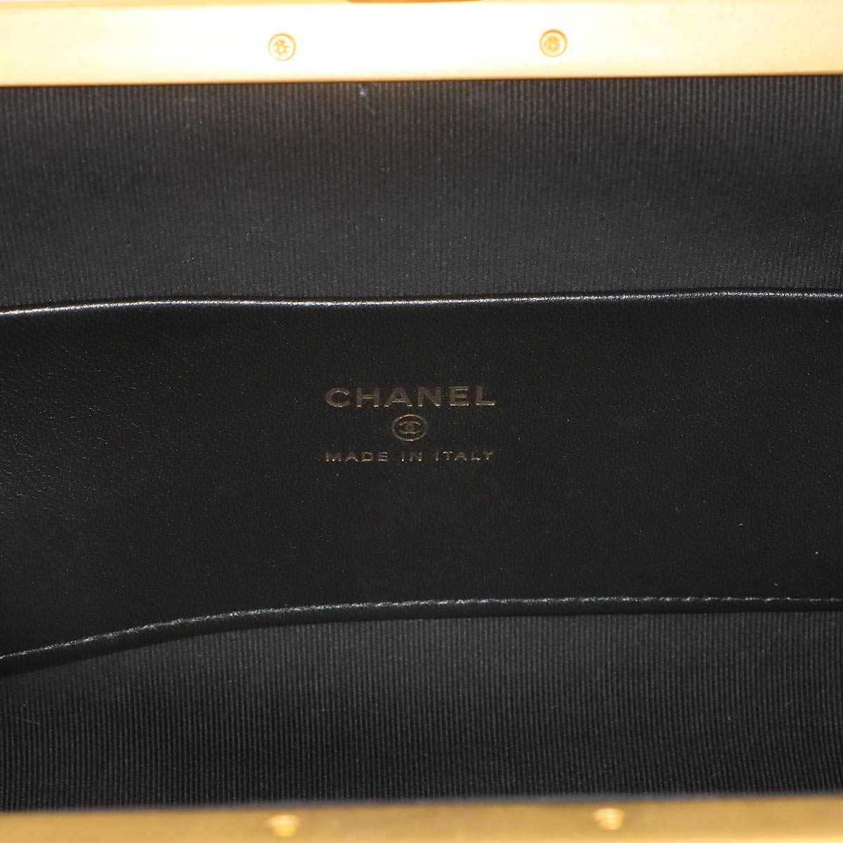 Chain Shoulder Bag Sequins Leather Black Ribbon AP4029