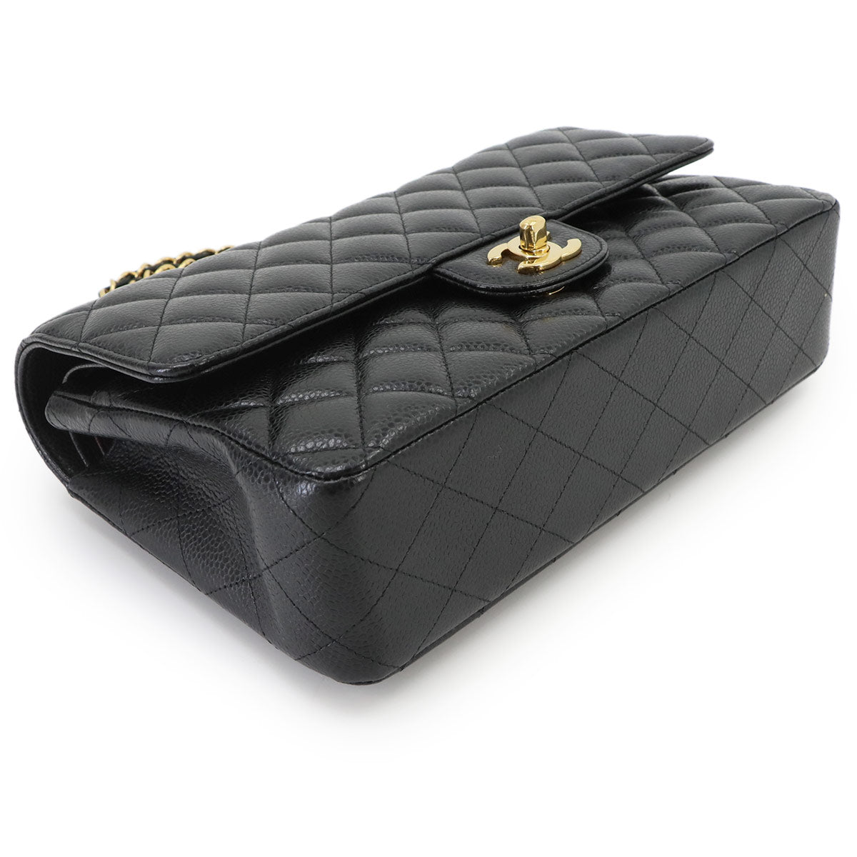 Matelasse 25 Chain Shoulder Bag Leather Black A01112