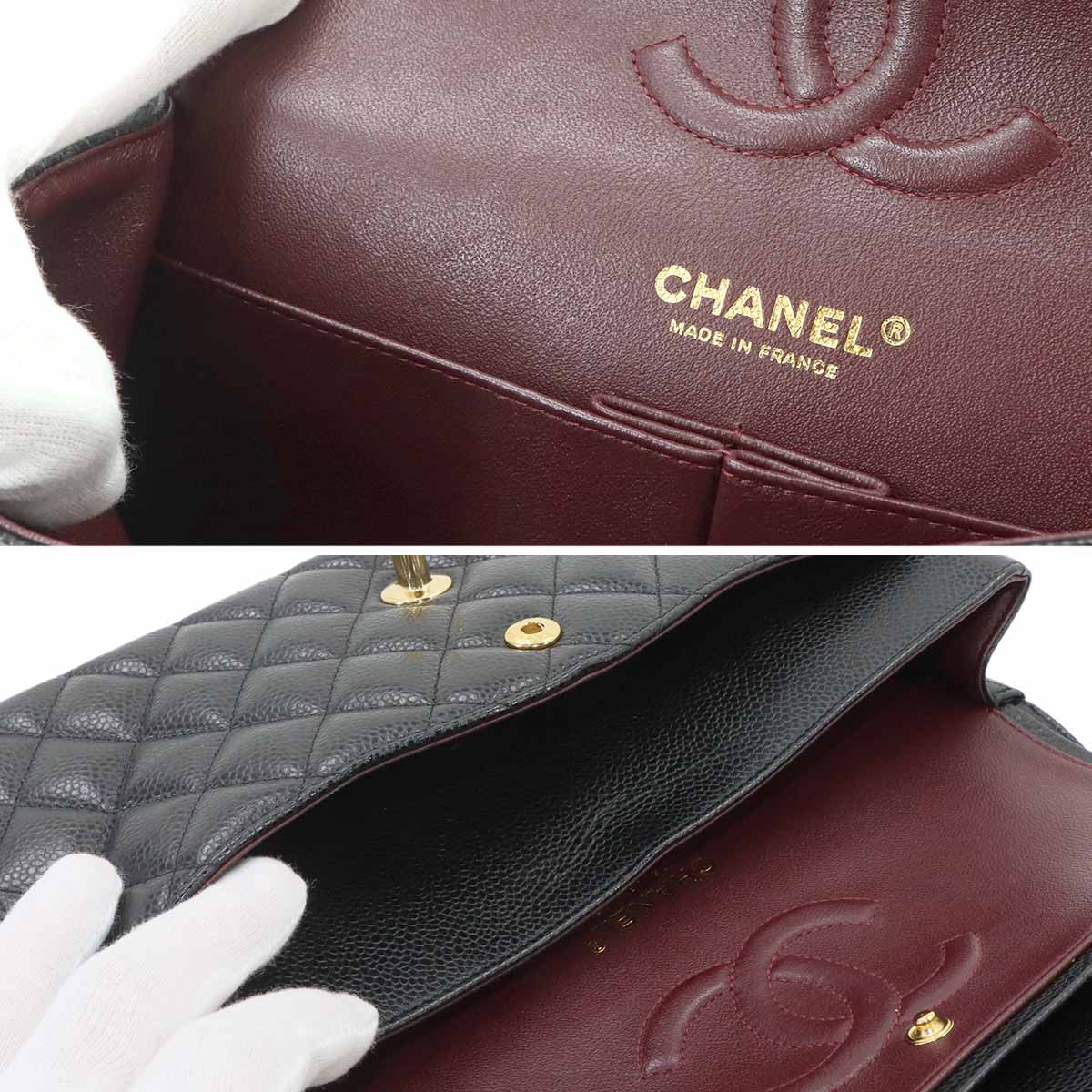 Matelasse 25 Chain Shoulder Bag Leather Black A01112