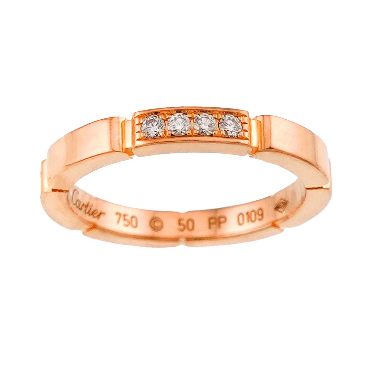 Maillon Panthere Diamond Ring 18K PG size50 5.25(US)
