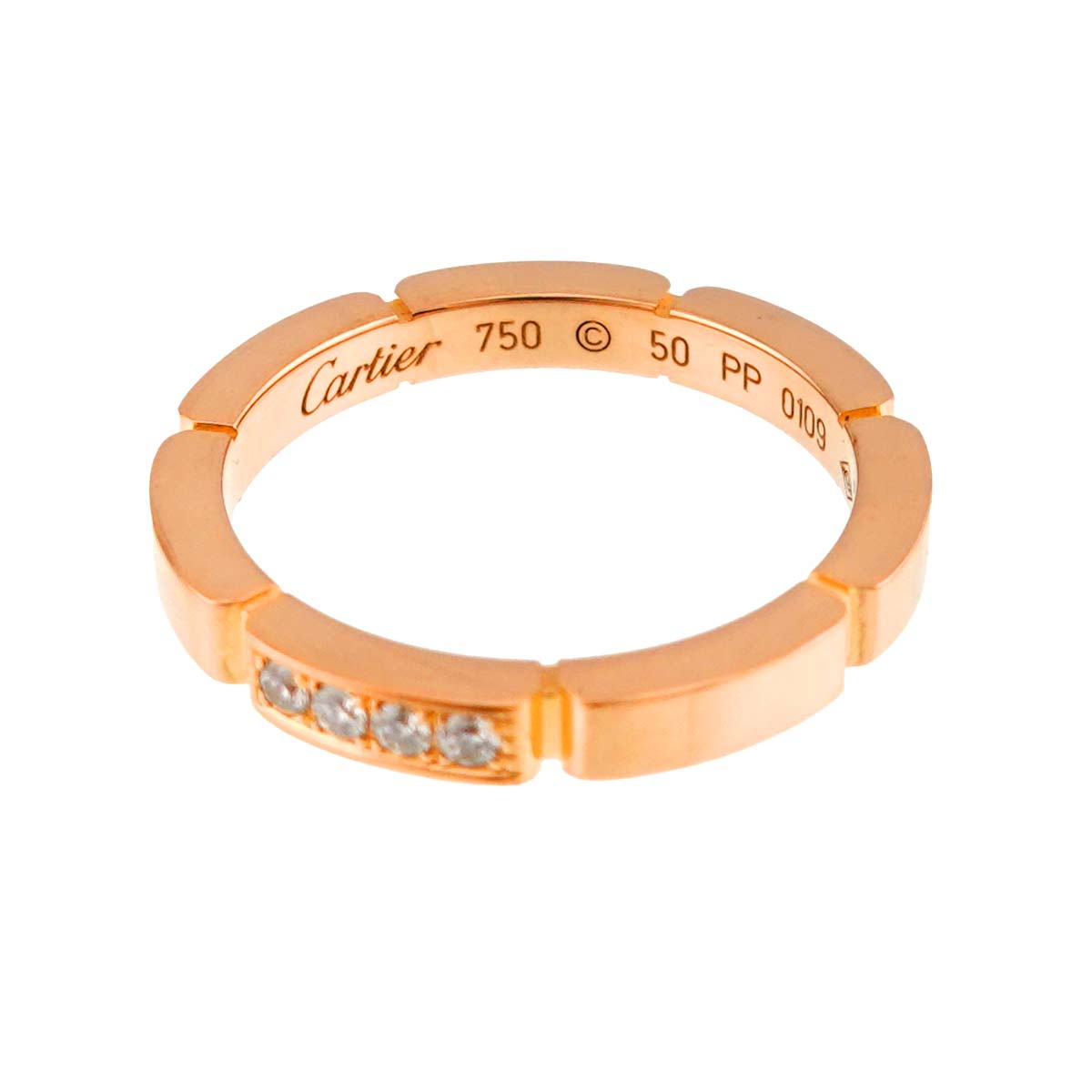 Maillon Panthere Diamond Ring 18K PG size50 5.25(US)