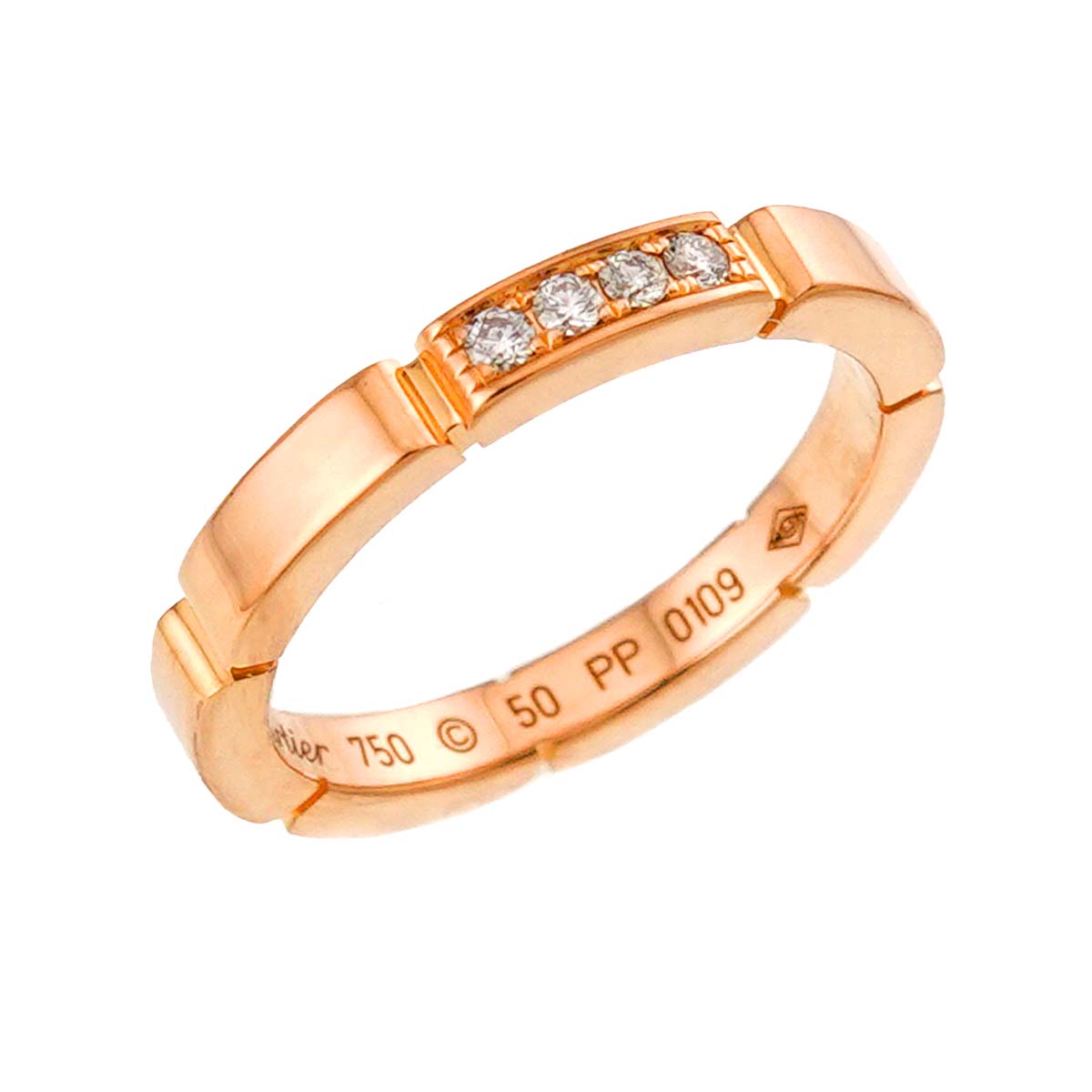 Maillon Panthere Diamond Ring 18K PG size50 5.25(US)