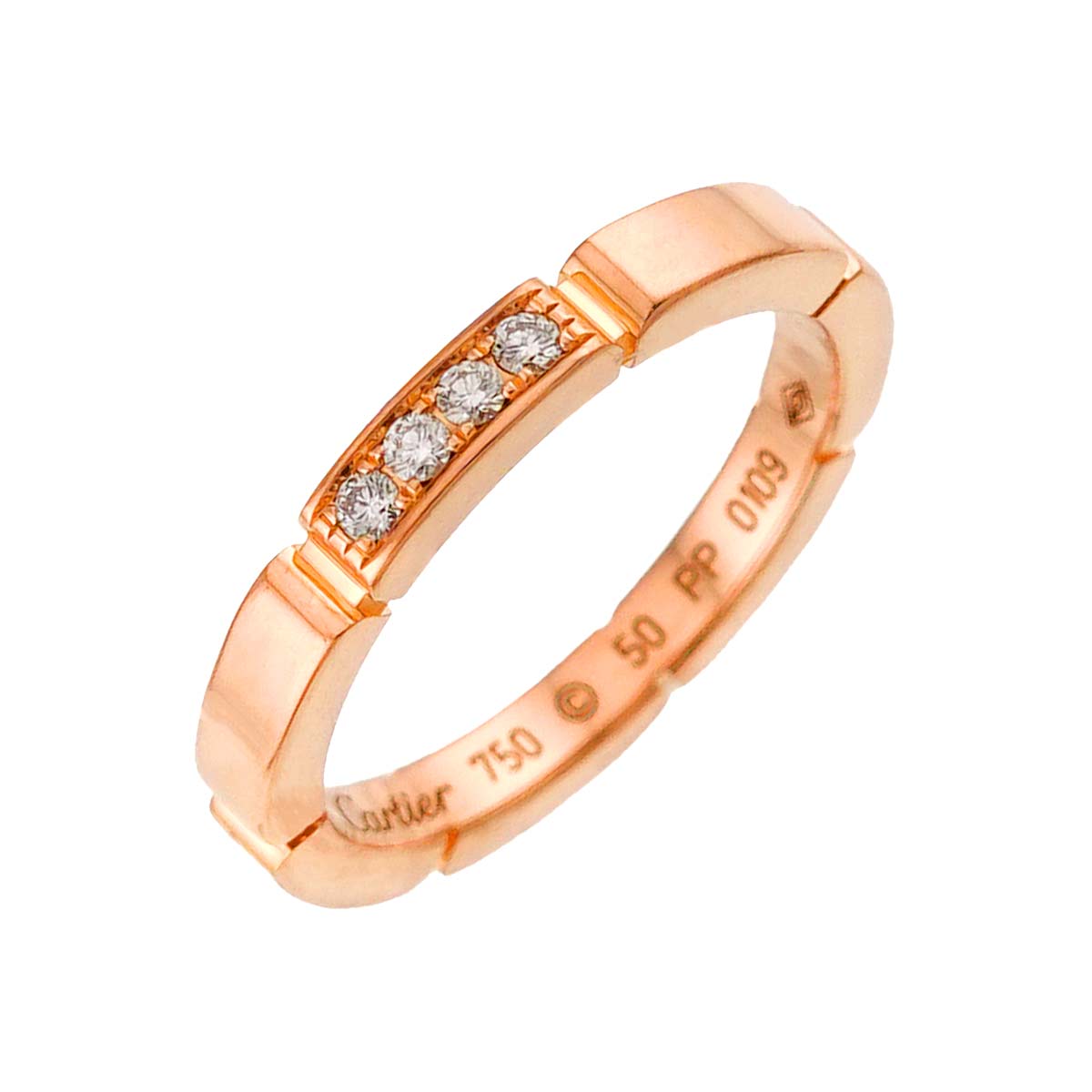 Maillon Panthere Diamond Ring 18K PG size50 5.25(US)