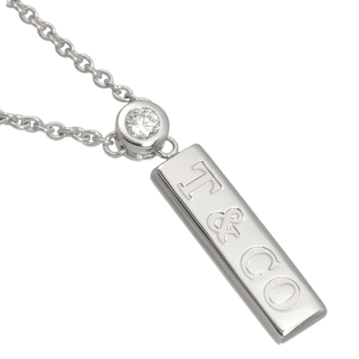Diamond Necklace 18K White Gold 750