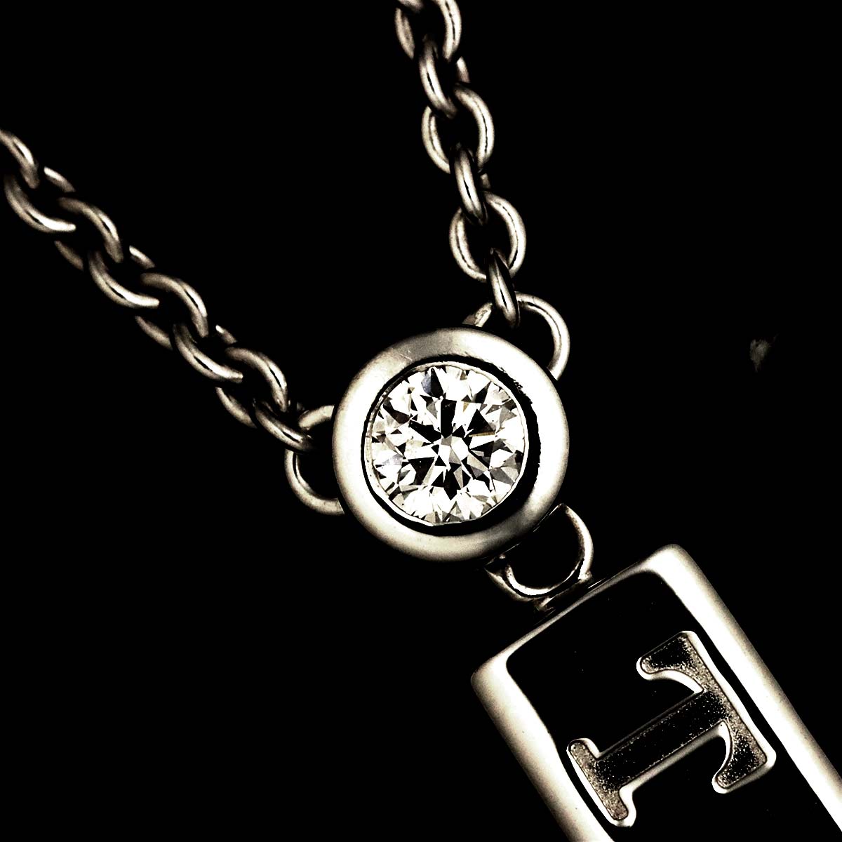 Diamond Necklace 18K White Gold 750