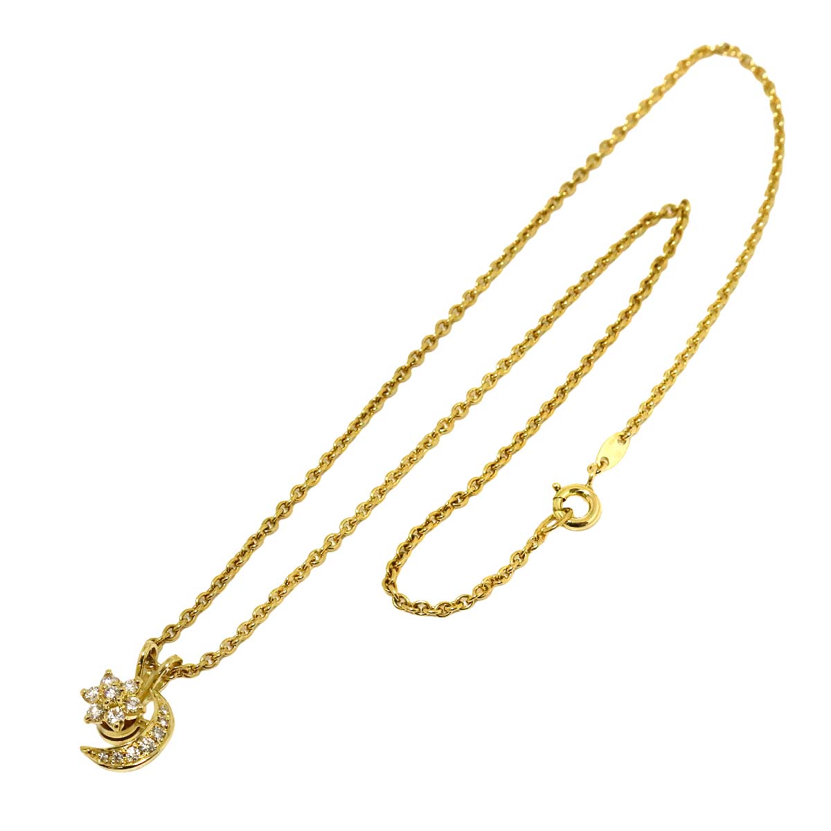 Diamond Swing Necklace 18K Yellow Gold 750