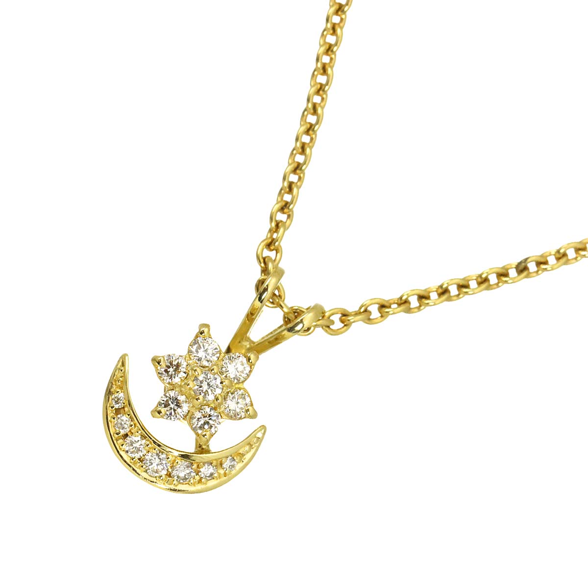 Diamond Swing Necklace 18K Yellow Gold 750