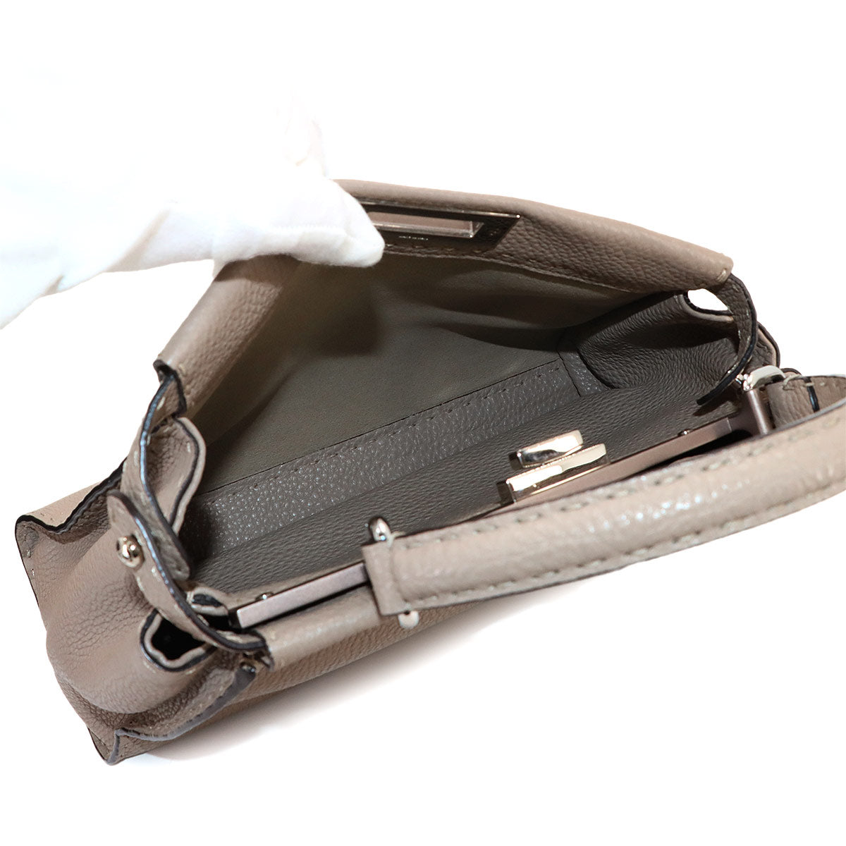 Selleria Peekaboo Regular Hand Shoulder Bag Leather Beige 8BN290