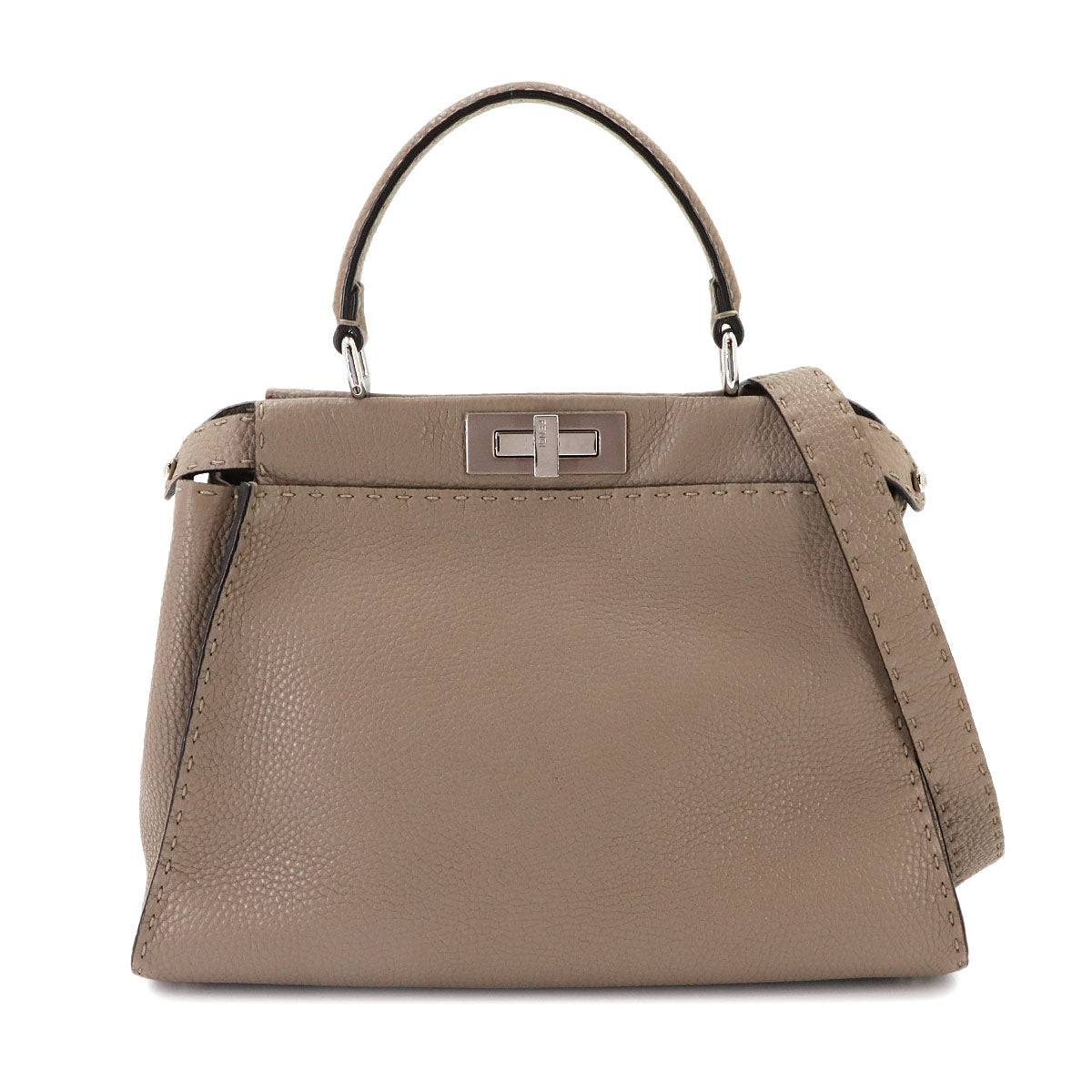 Selleria Peekaboo Regular Hand Shoulder Bag Leather Beige 8BN290