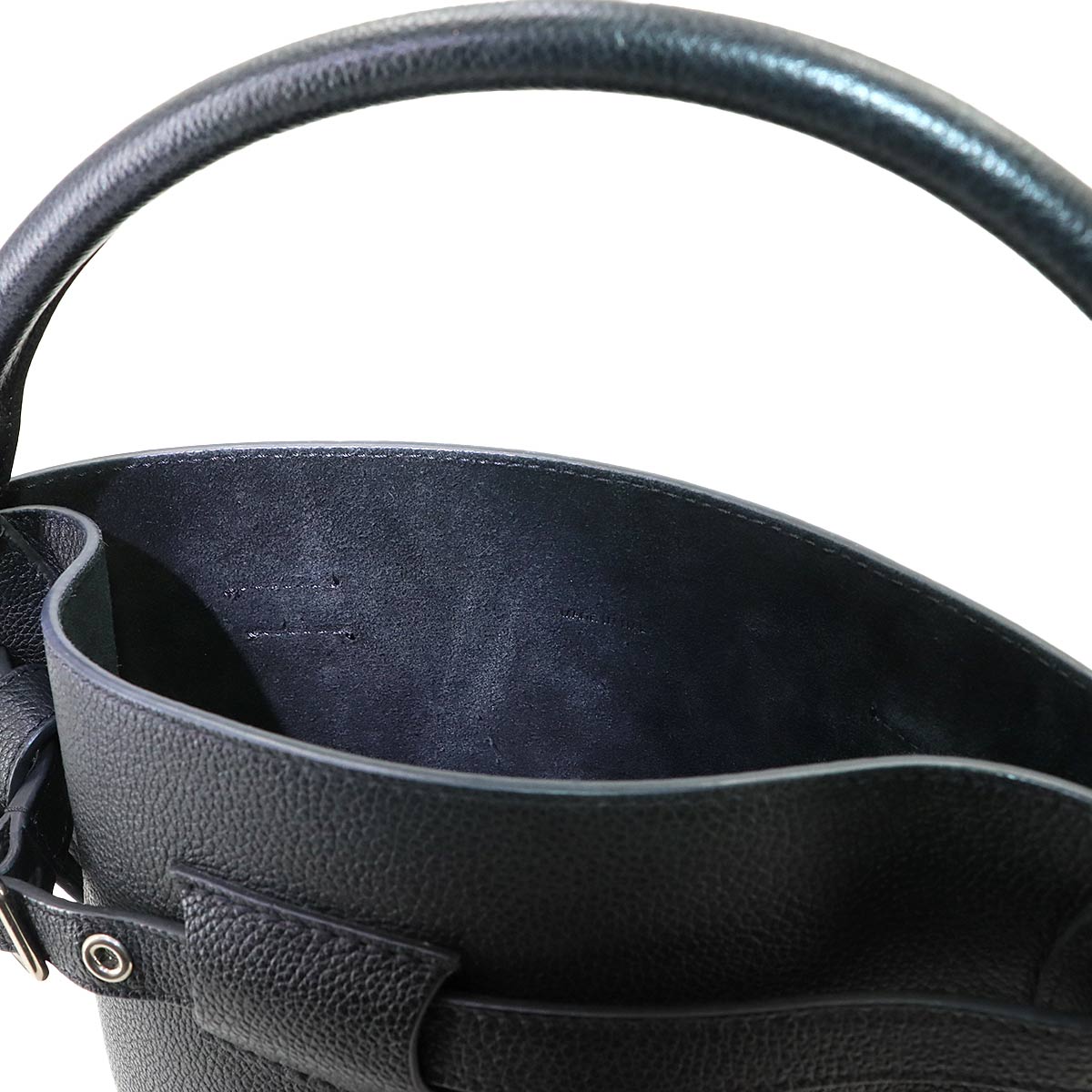 Big Bag Nano Bucket Hand Shoulder Bag Leather Black 187243