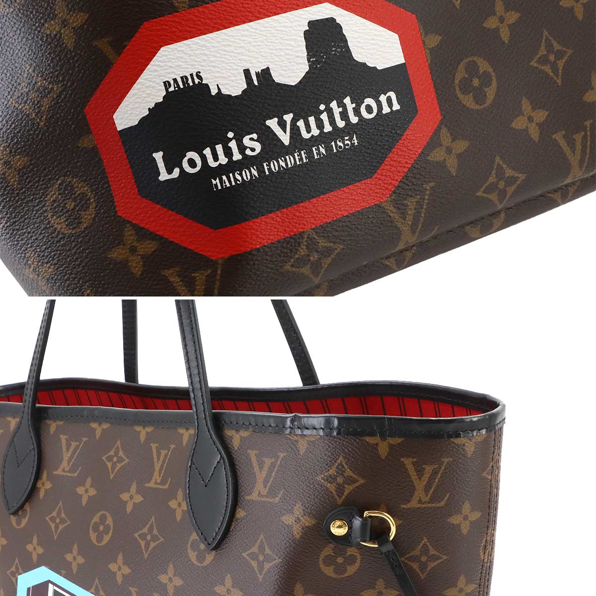 Monogram Neverfull MM My LV World Tours Tote Bag Purse